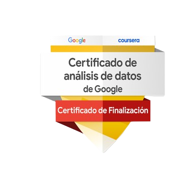 Certificado: Certificado de análisis de datos de Google